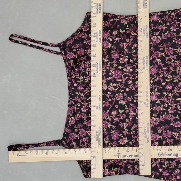 Jalate slip dress womens small black purple floral asymmetrical hem fairy grunge - Picture 6 of 8